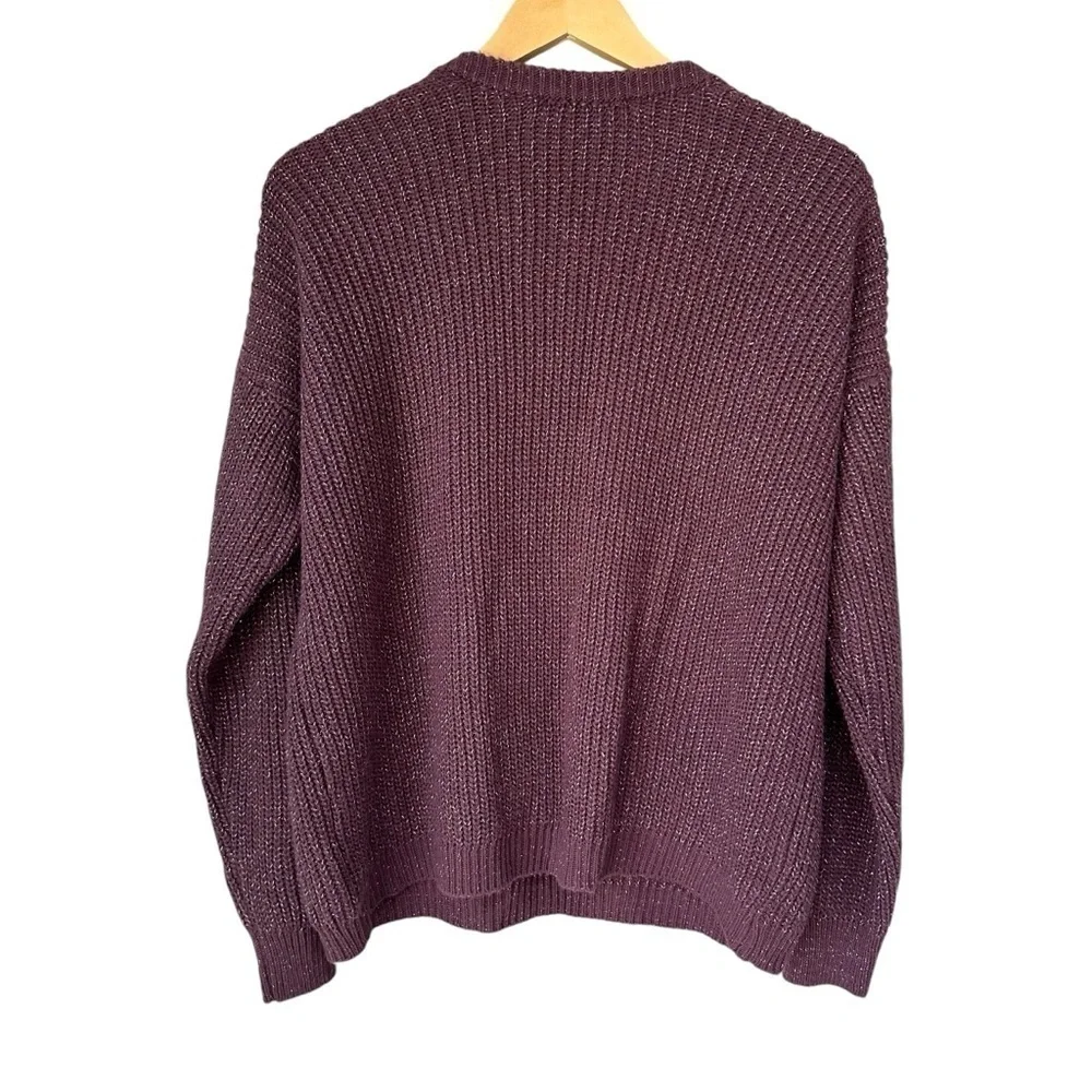 Don't Ask Why, Made In Italy, V Neck Long Sleeve Sweater, Cranberry, OS